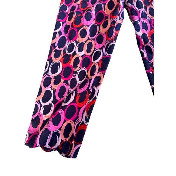 PAPAGALLO Multicolor Pink Navy Capri Pants Size 12 - Picture 2 of 10